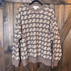 Pronto Uomo Men’s Long Sleeve Wool Mix Crewneck Pullover Sweater